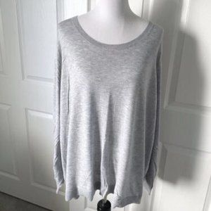 NWT - Nordstrom - Sejour - 3x Grey Heather Soft Scoopneck Lightweight Sweater